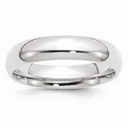 14k White Gold 5mm Comfort-Fit Wedding Band Ring