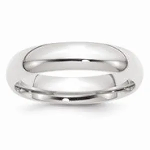 14k White Gold 5mm Comfort-Fit Wedding Band Ring
