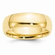 14k Yellow Gold 7mm Comfort-Fit Wedding Band Ring