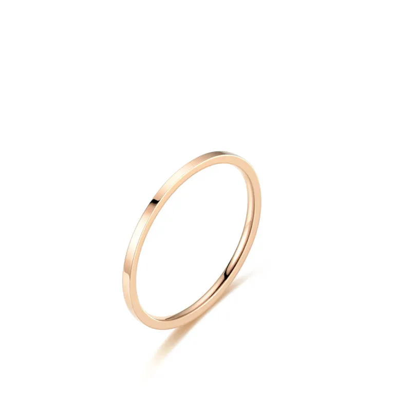1MM U-Shaped Couple Rings, Korean Style Luxury Jewelry for Men and Women