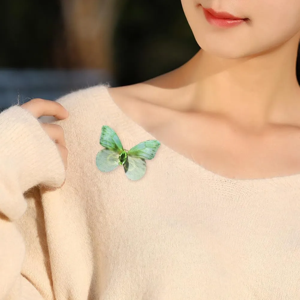 3D Butterfly Brooch Pins Beautiful fabric butterfly Pin Decorative Pins Art Curtain Crafts Decoration Home Decor Accessory
