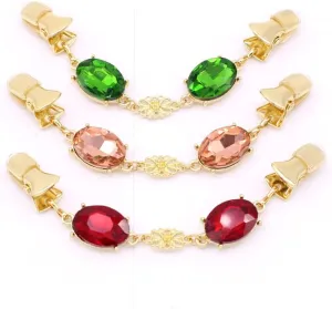 3PCS fashion crystal scarf clip sweater clip clothing buckle anti-glare brooch Change your waist to a small artifact