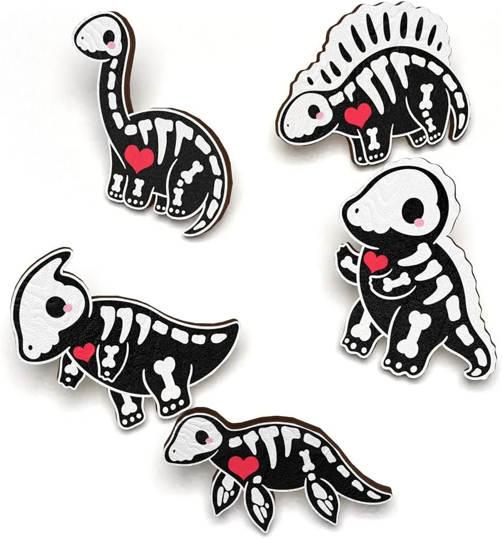 5 PCS Spooky Pins Set - Sustainable Wooden Collection | Lapel Pin Bundle | Occassion Charm Pack | Aesthetic Decoration Badges for Backpacks Clothes Bag Denim Jacket Brooches for DIY | Gift for Kids Teen Girls Women | Eco-Friendly Cute Accessory