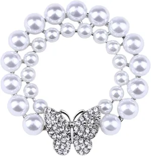Butterfly Brooch Pin Pearl Crystal Brooches Jewelry for Women Girls