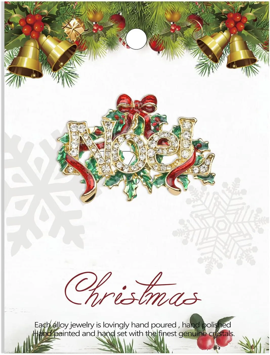 Christmas Brooch Pin for Women Girls Crystal Rhinestone Brooches and Pins Colorful Enamel Cute Deer Cat Bird Snowflake Bells Brooch Pins Fashion Christmas Jewelry Holiday Gifts