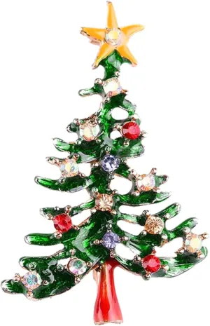 Christmas Brooch Pins Crystal Enamel Holiday Party Brooches Santa Claus Tree Hat Brooch Cute Christmas Costume Jewelry Women Girls