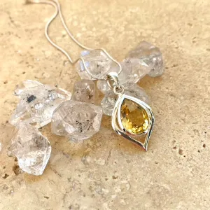 Citrine Contemporary Teardrop Pendant - Ciara