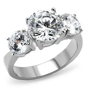 CJ7861OS Wholesale Stainless Steel Past, Present, and Future CZ Ring