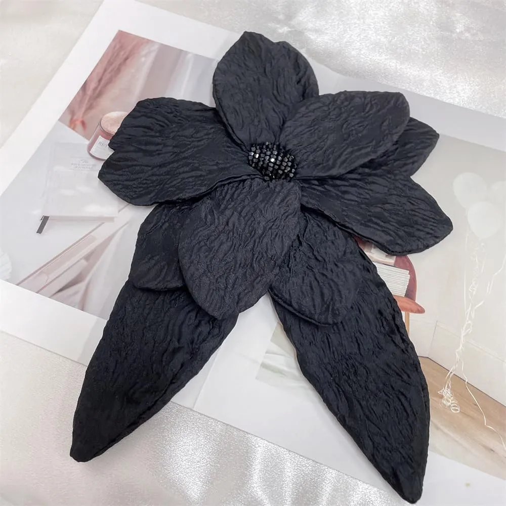 Dainty Organza Fabric Rose Flower Extra Large Big Brooches Lapel Pins Camellia Flower Oversized Brooch Pin for Women Wedding Party Dance Banquet Dress Suit Clothes Accessories Jewelry 13inch