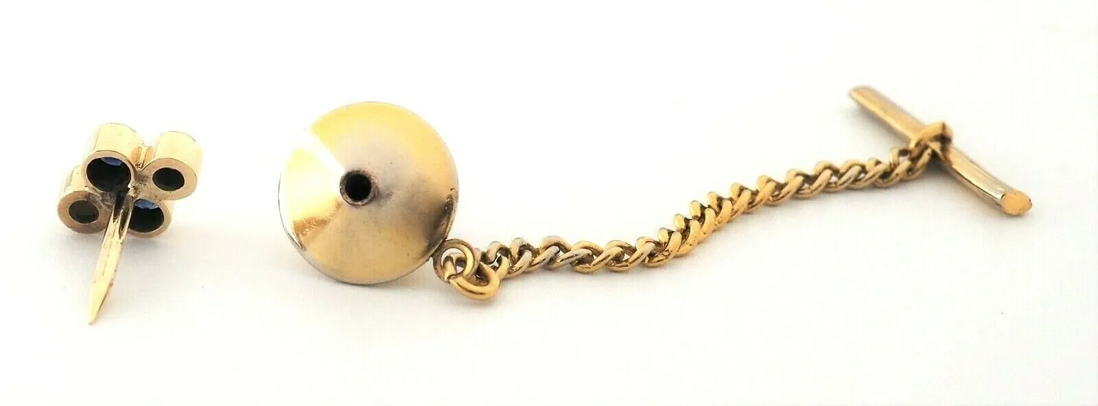 Diamond & Sapphire 9ct Yellow Gold Tie Pin
