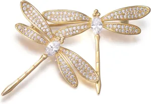 Dragonfly Booch Pin Crystal Rhinestone Dragonfly Brooches Fashion Animal Pin Dress Accessories Jewelry Gift for Women