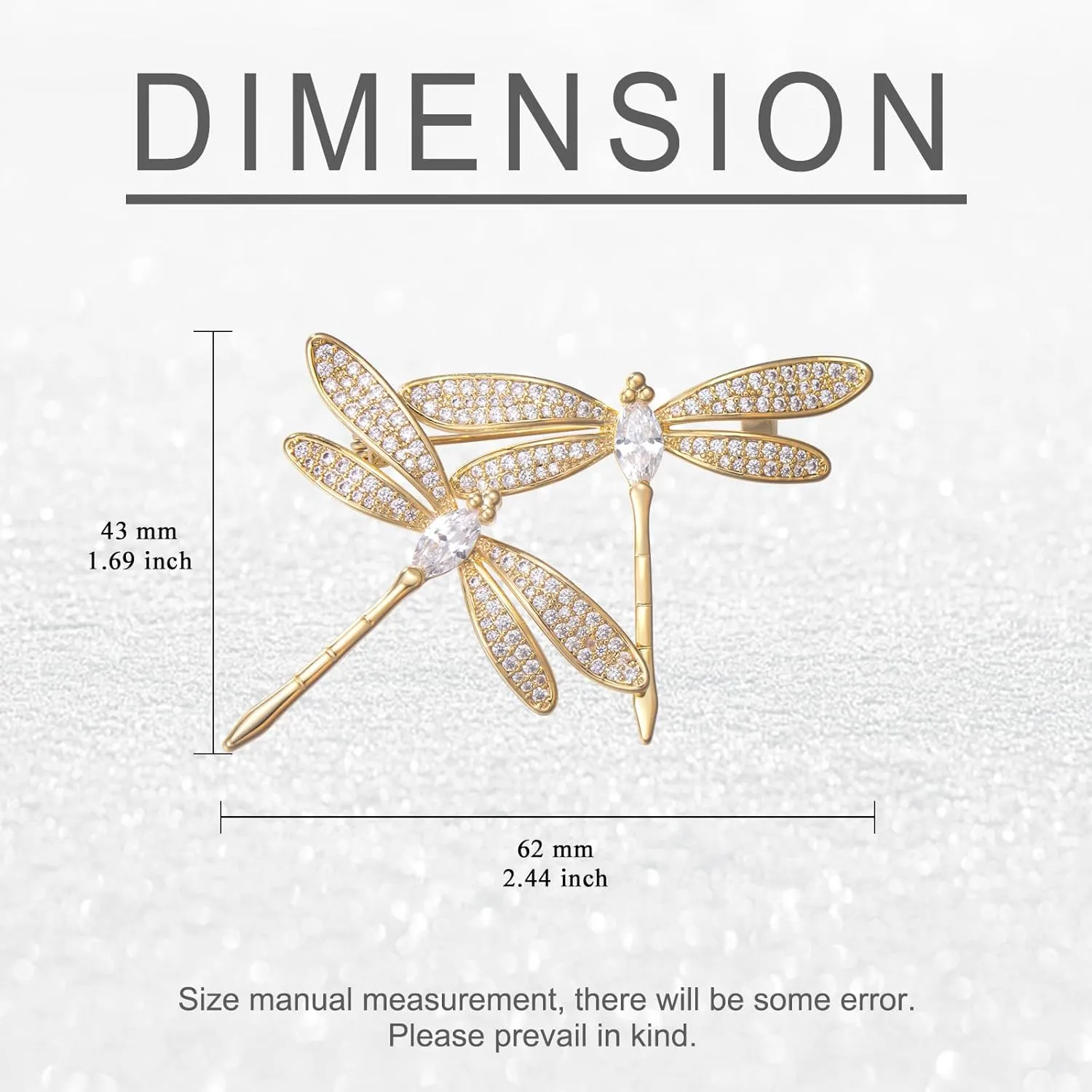 Dragonfly Booch Pin Crystal Rhinestone Dragonfly Brooches Fashion Animal Pin Dress Accessories Jewelry Gift for Women