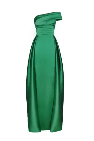 DRAPED ASSYMETRICAL NECKLINE BALLGOWN