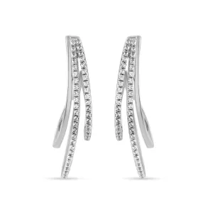 Fancy 3 Way Split Earrings with 1/2ct of Diamonds in 9ct White Gold