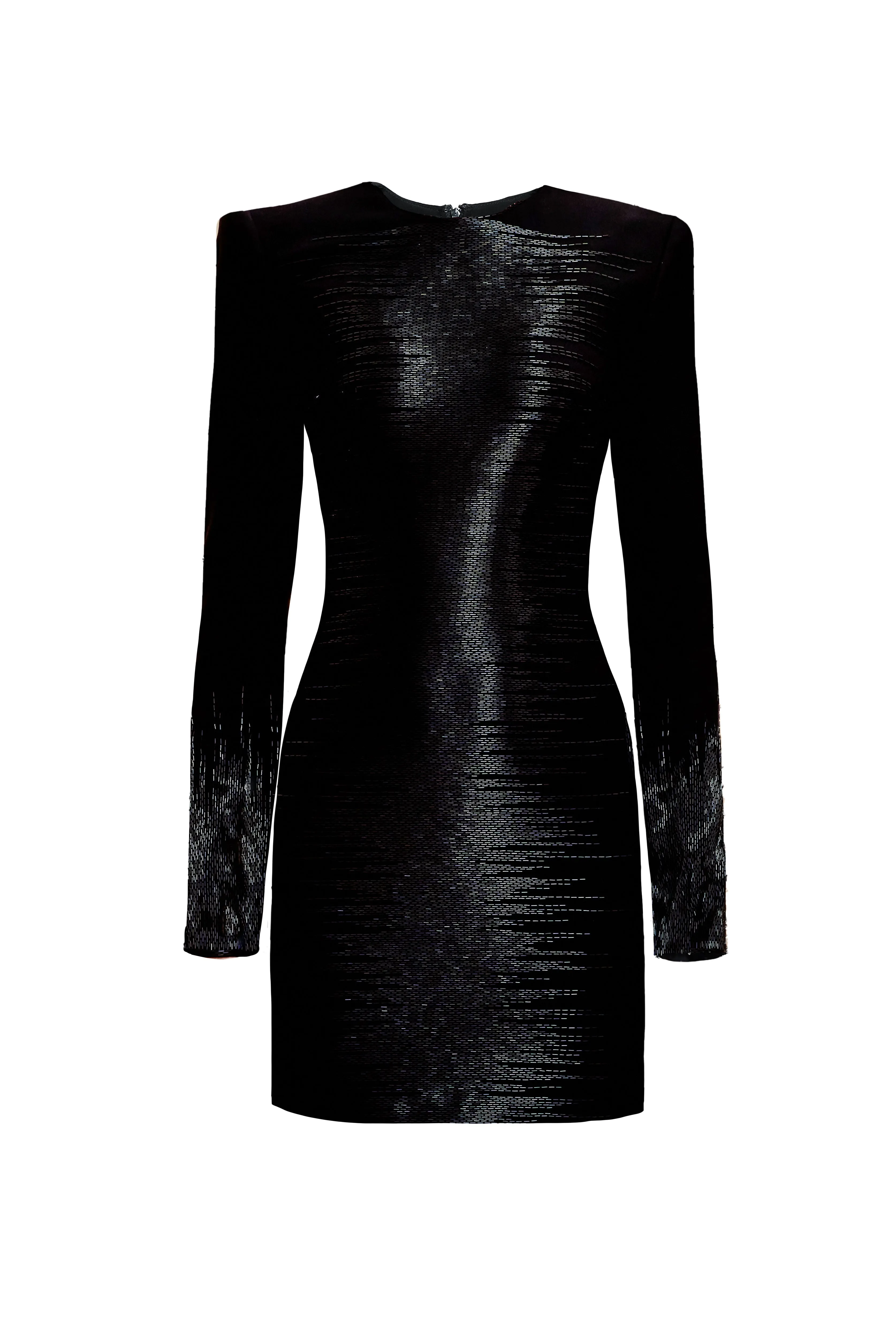 FRONT EMBELLISHED JEWEL NECK DRESS