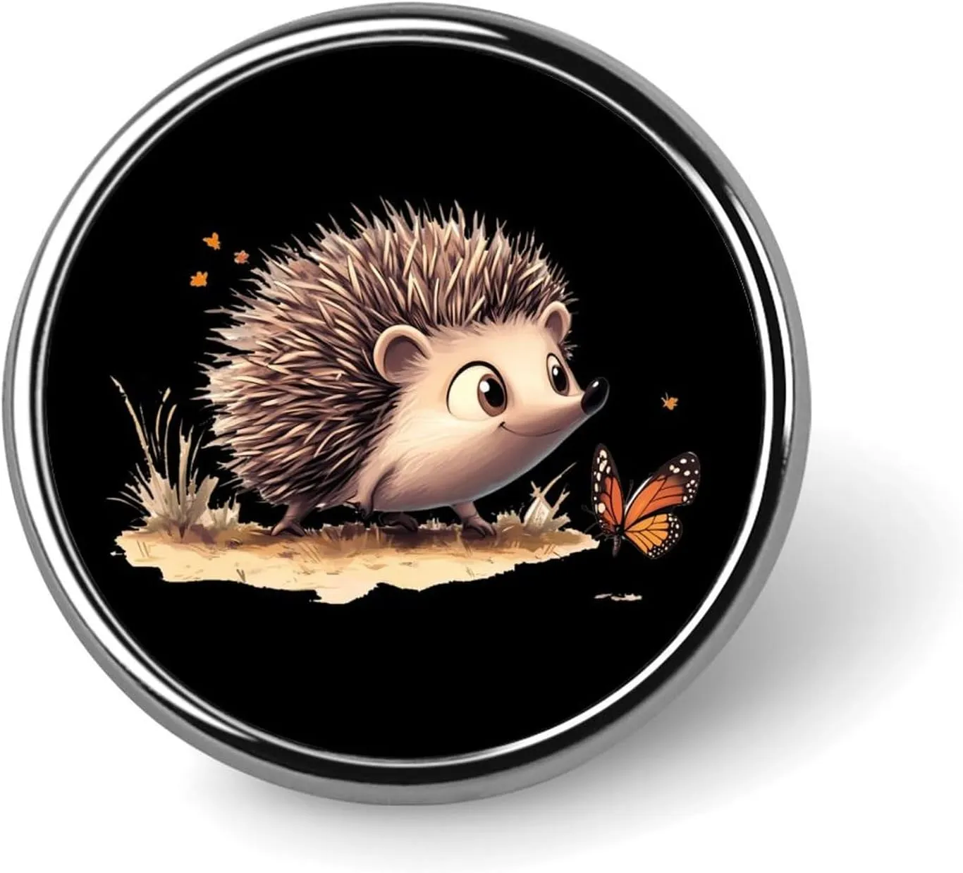 Hedgehog Butterfly Round Badge Cute Brooch Pins Button Badges for Backpack Jackets Hats Decor