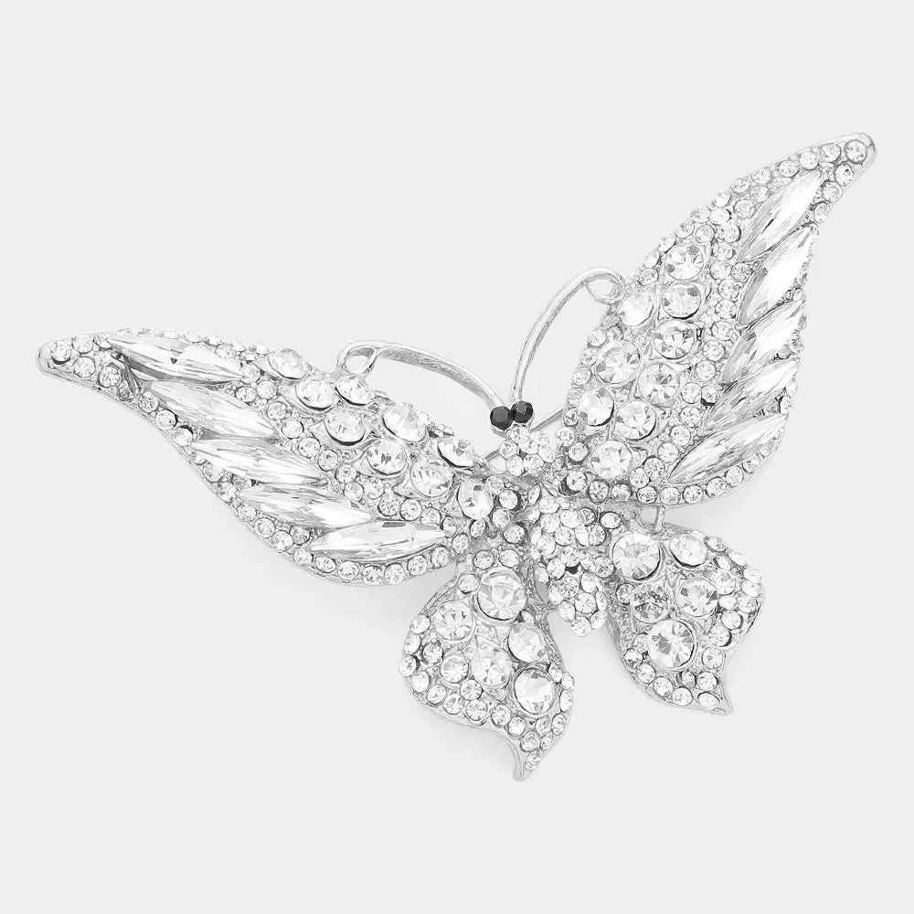iLLASPARKZ Glass Crystal Butterfly Pin Brooch