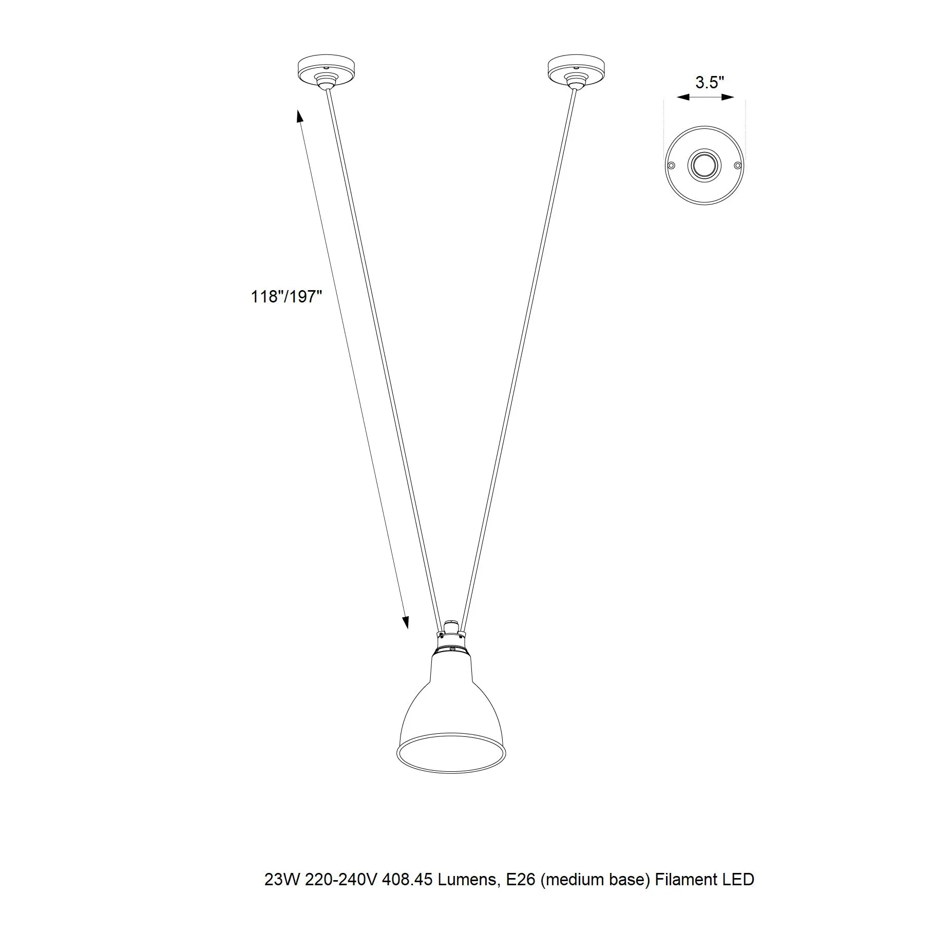 Les Acrobates De Gras N°323 Pendant Light