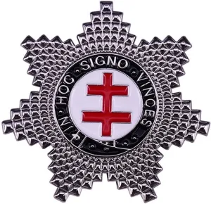 Masonic Knights Templar The Lux Silver star Double Cross Heavy Badge Uniform Lapel Pin Enamel Pin Brooch Fashion Jewelry decorate