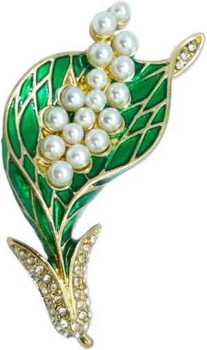 Mother's Day Gift Calla Lily Brooch Rhinestone Crystal Flower Brooches Calla Lily Lapel Pins for Women Elegant Dress Accessories