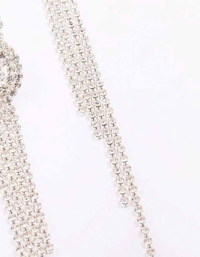 Silver Twisted Cup Chain Drop Earrings