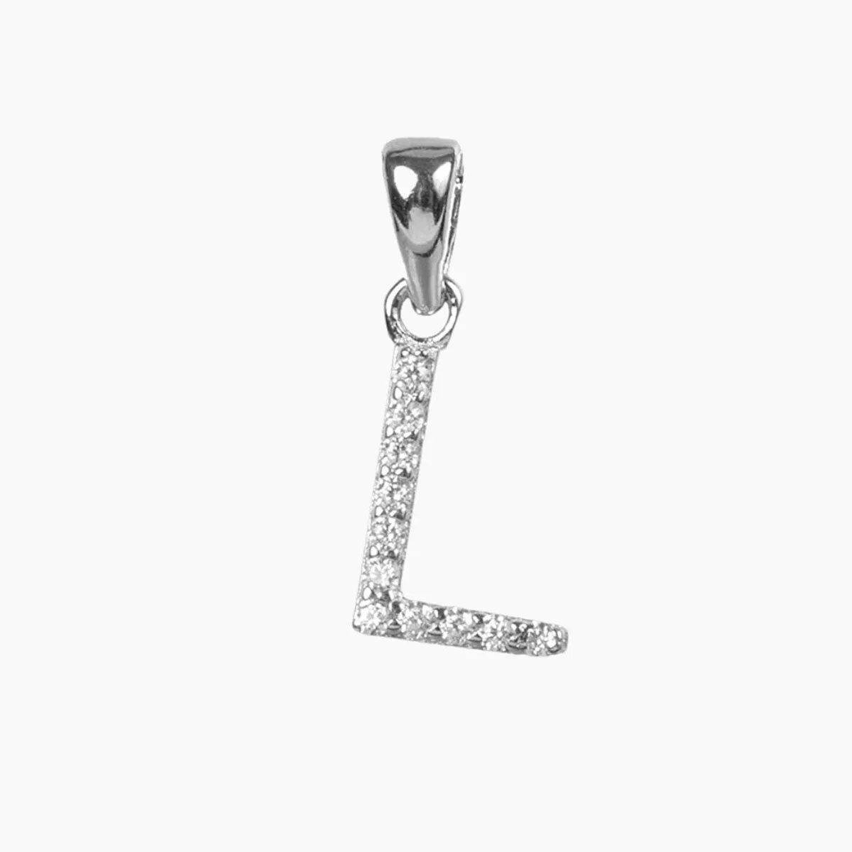 Sterling Silver CZ Small Initial Pendant