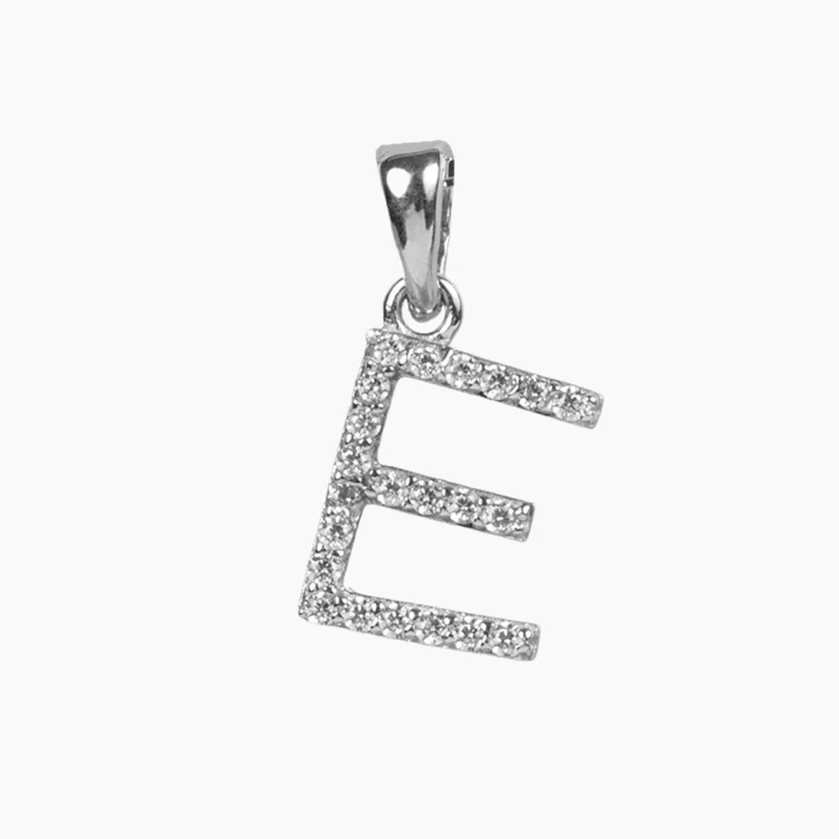 Sterling Silver CZ Small Initial Pendant