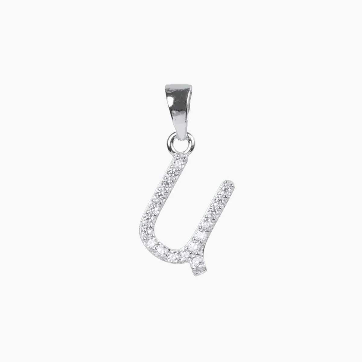 Sterling Silver CZ Small Initial Pendant