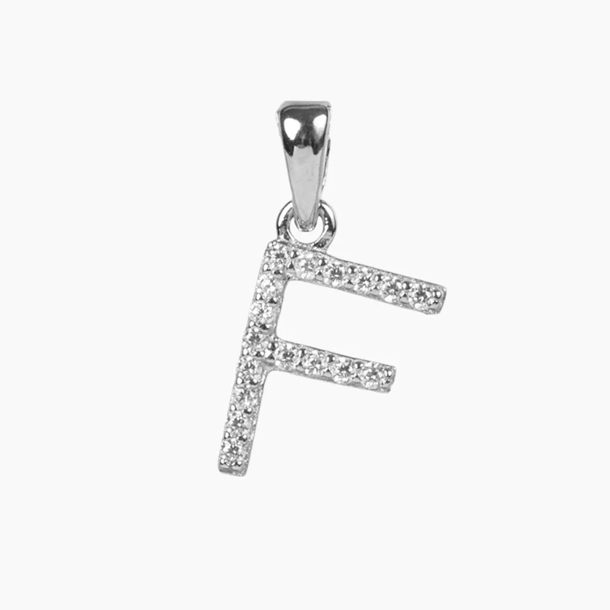 Sterling Silver CZ Small Initial Pendant