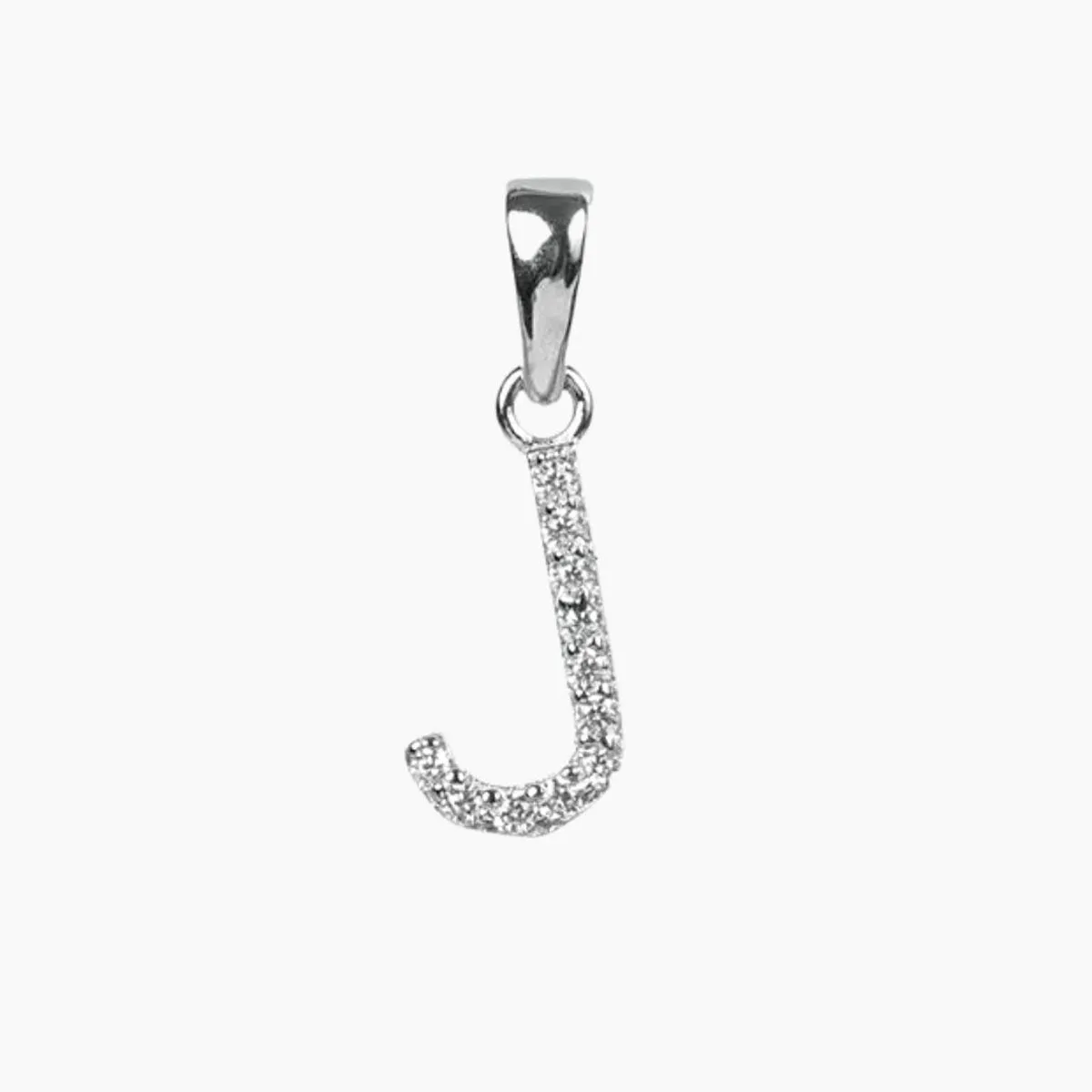 Sterling Silver CZ Small Initial Pendant