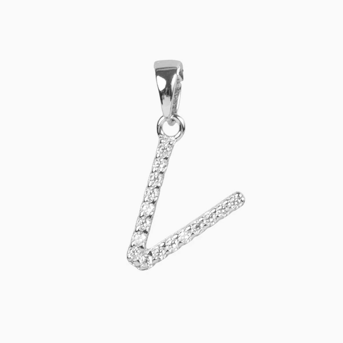 Sterling Silver CZ Small Initial Pendant
