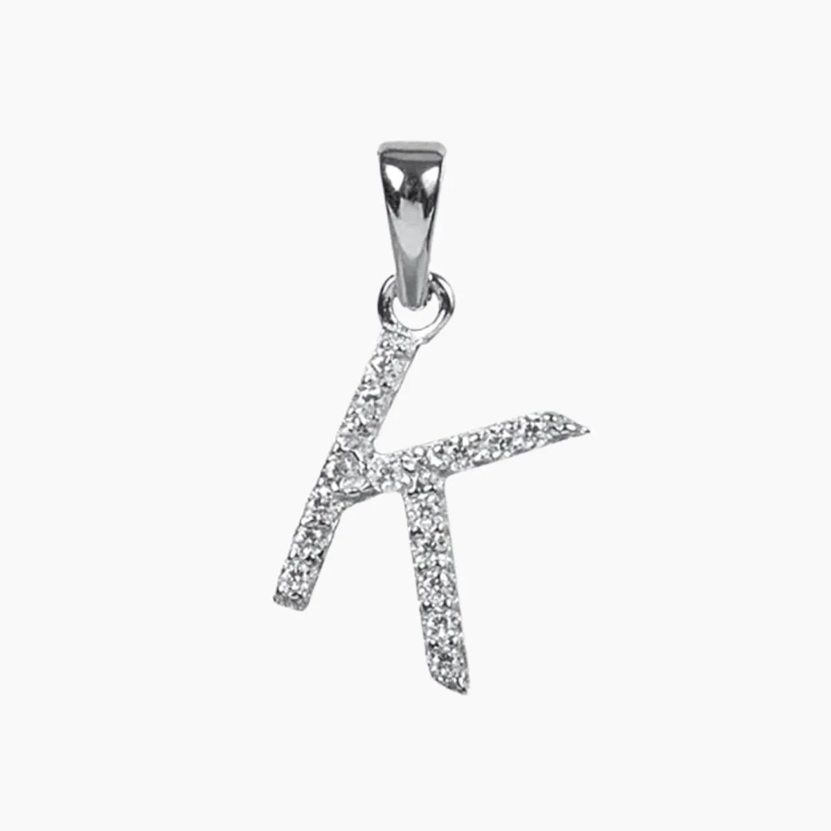 Sterling Silver CZ Small Initial Pendant