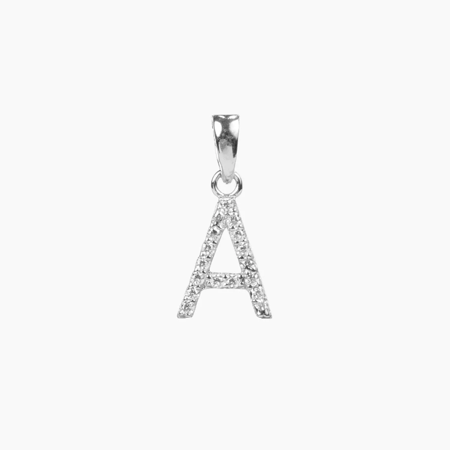 Sterling Silver CZ Small Initial Pendant