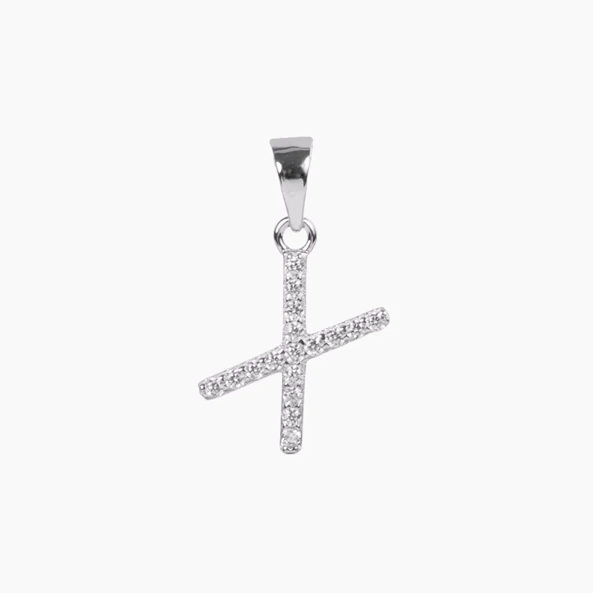 Sterling Silver CZ Small Initial Pendant