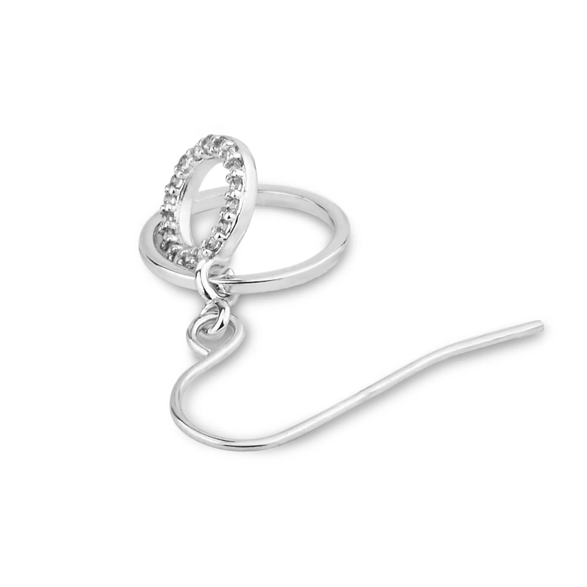 Sterling Silver-Plated Circle Drop Earrings
