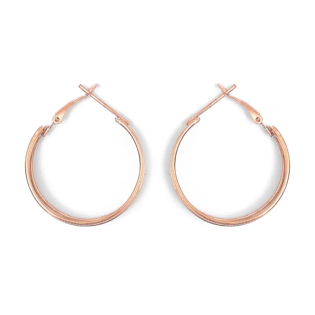 Stylish Triple Layer Rose Gold Hoop Earring