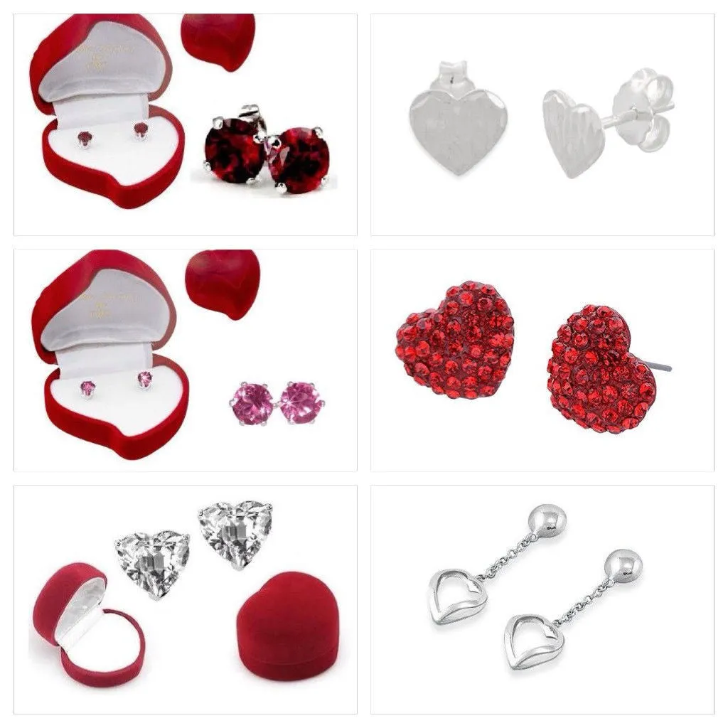 Sweetheart Earrings in Heart-Shaped Box