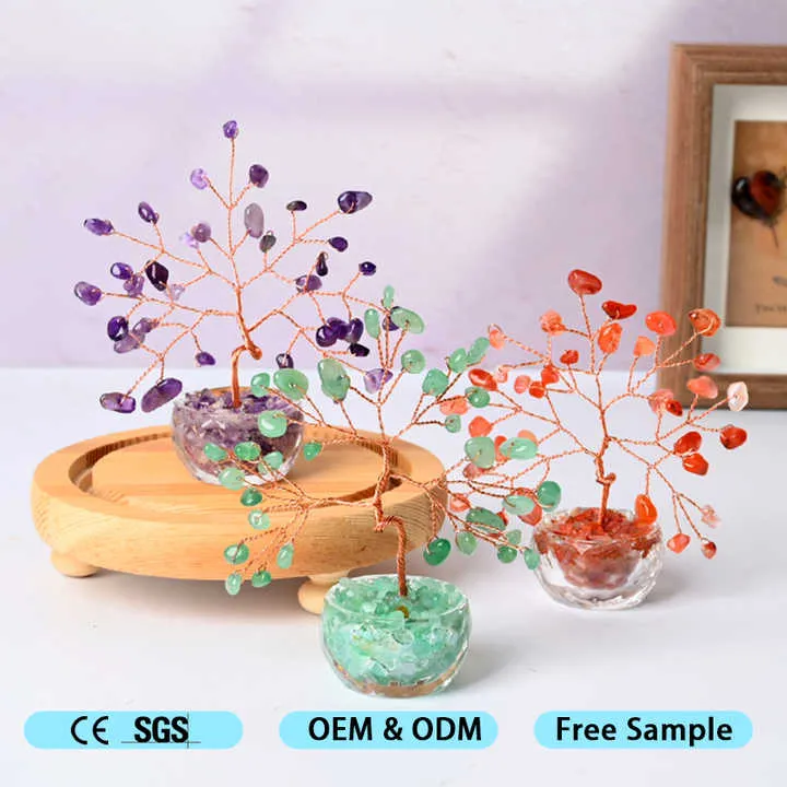 Wholesale Treasure Bowl Crystal Fortune- شجرة الحياة الحرف اليدوية الإبداعية