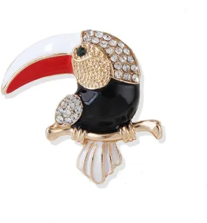 Woodpecker Brooch Jewelry Crystal Rhinestone Woodpecker Animal Brooches Brooch Pins